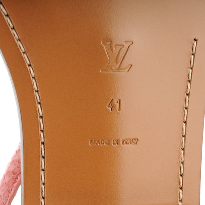 Louis Vuitton Lizard Anklewrap Sandals 41 Pink 6 of 8