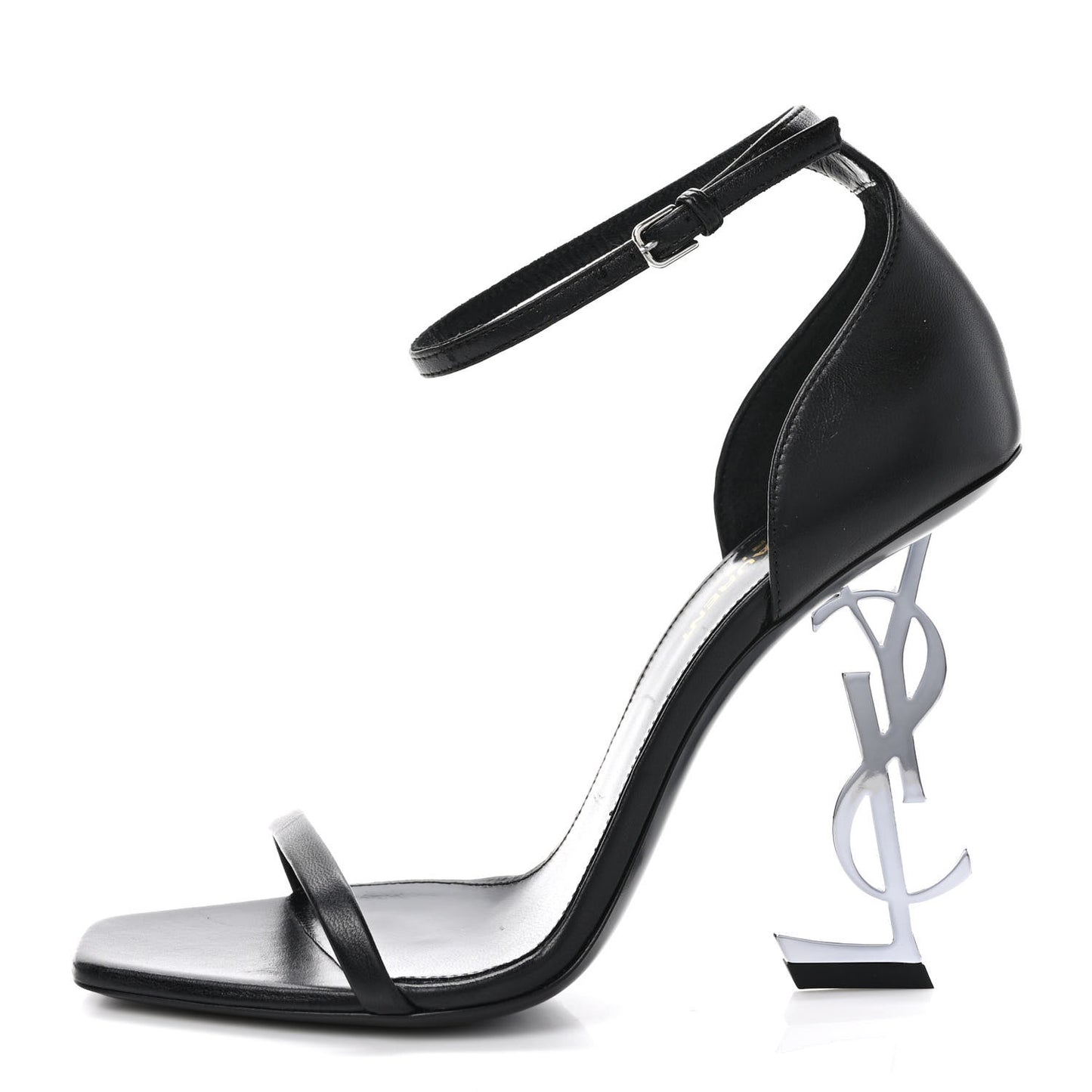 Calfskin Opyum 110 Sandals 38 Black Silver
