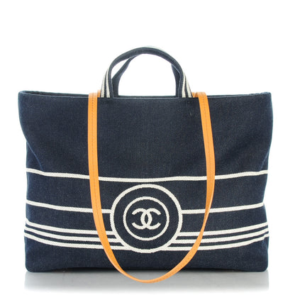 Chanel Denim Large Shopping Tote Black 1 of 7