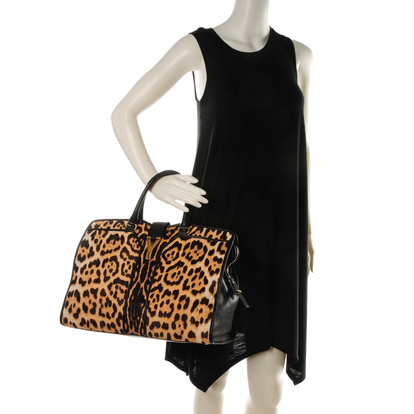 Pony Hair Leopard Print Large Cabas Chyc Black