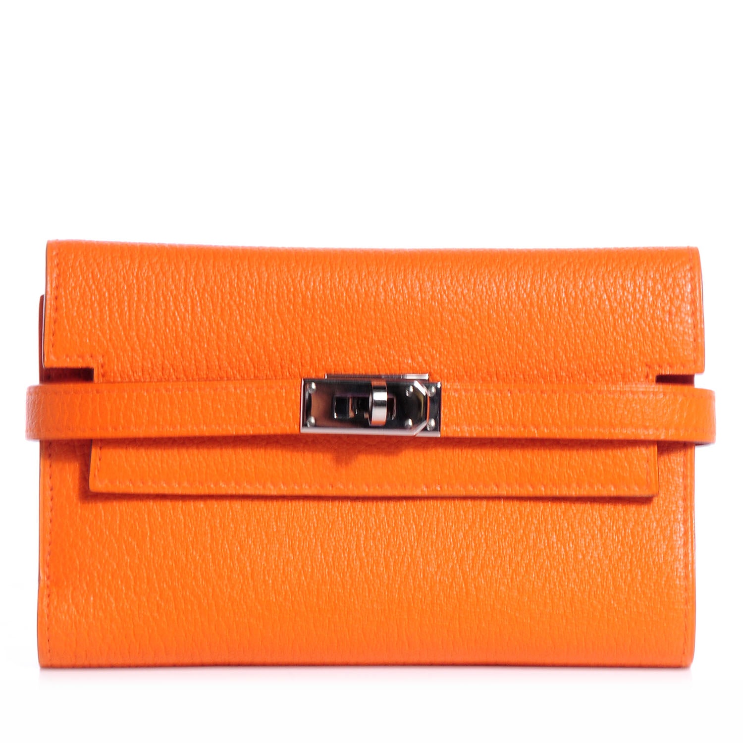 Hermes Chevre Mysore Medium Kelly Wallet Orange 1 of 9