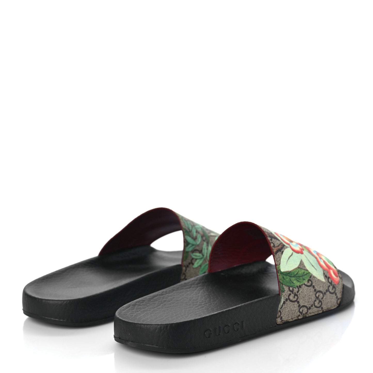 GG Supreme Monogram Tian Womens Slide Sandals 40 Beige Multicolor