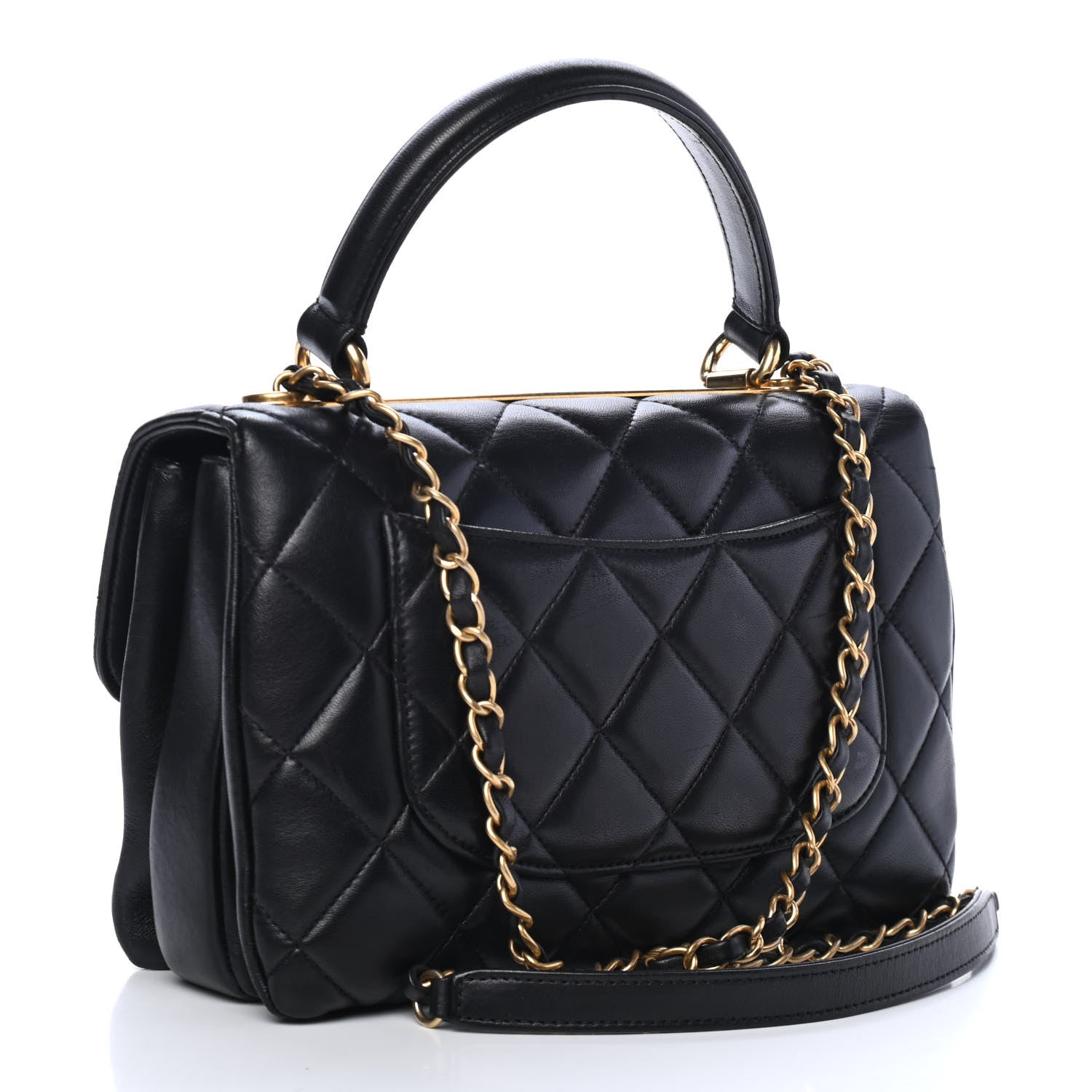 Chanel Lambskin Quilted Small Trendy CC Dual Handle Flap Bag Black 2 of 4