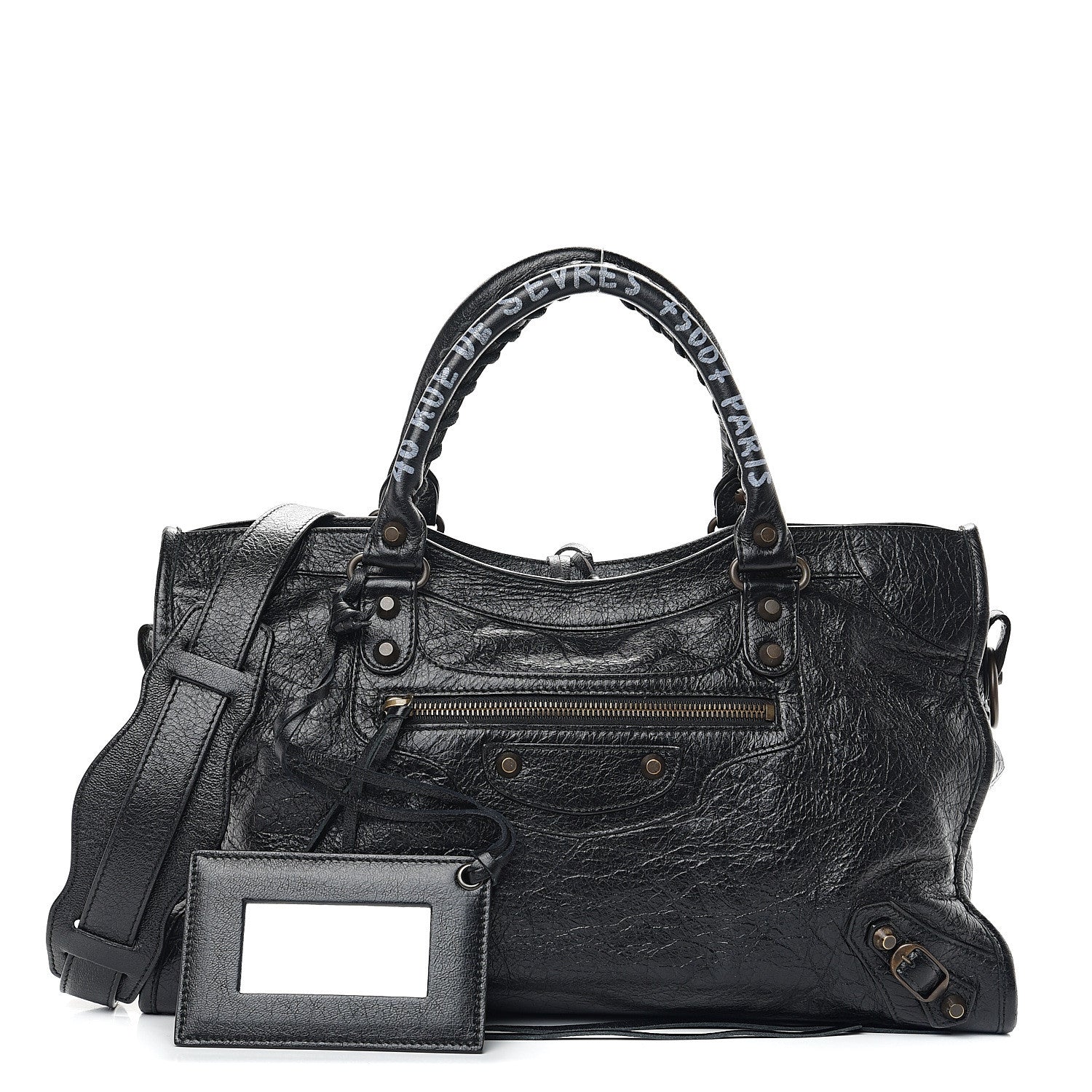 Balenciaga Agneau Arena Graffiti Short Strap Classic Hardware City Black White 1 of 10
