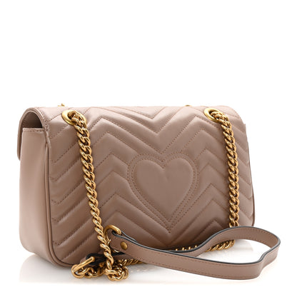 Gucci Calfskin Matelasse Small GG Marmont Shoulder Bag Porcelain Rose 3 of 10
