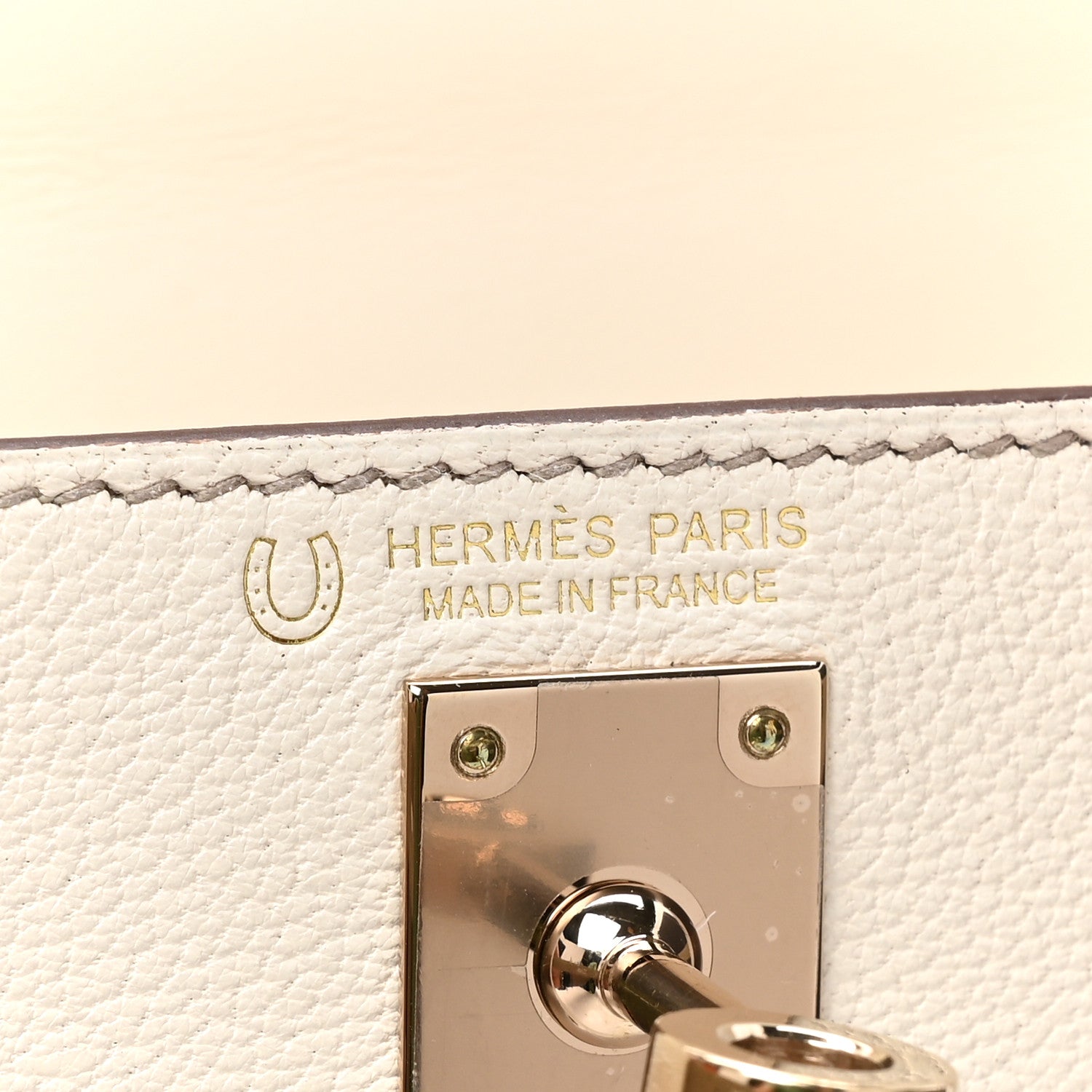 Hermes Chevre Mysore Horseshoe Mini Kelly Sellier 20 Craie Gris Tourterelle 7 of 13