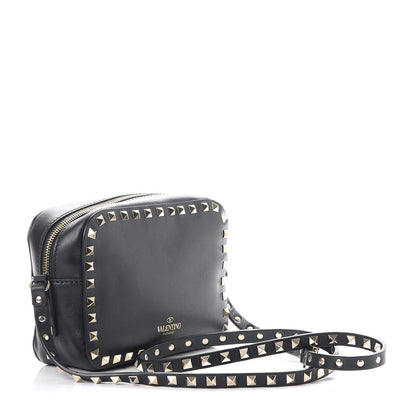 Valentino Garavani Calfskin Rockstud Camera Crossbody Bag Black 3 of 9