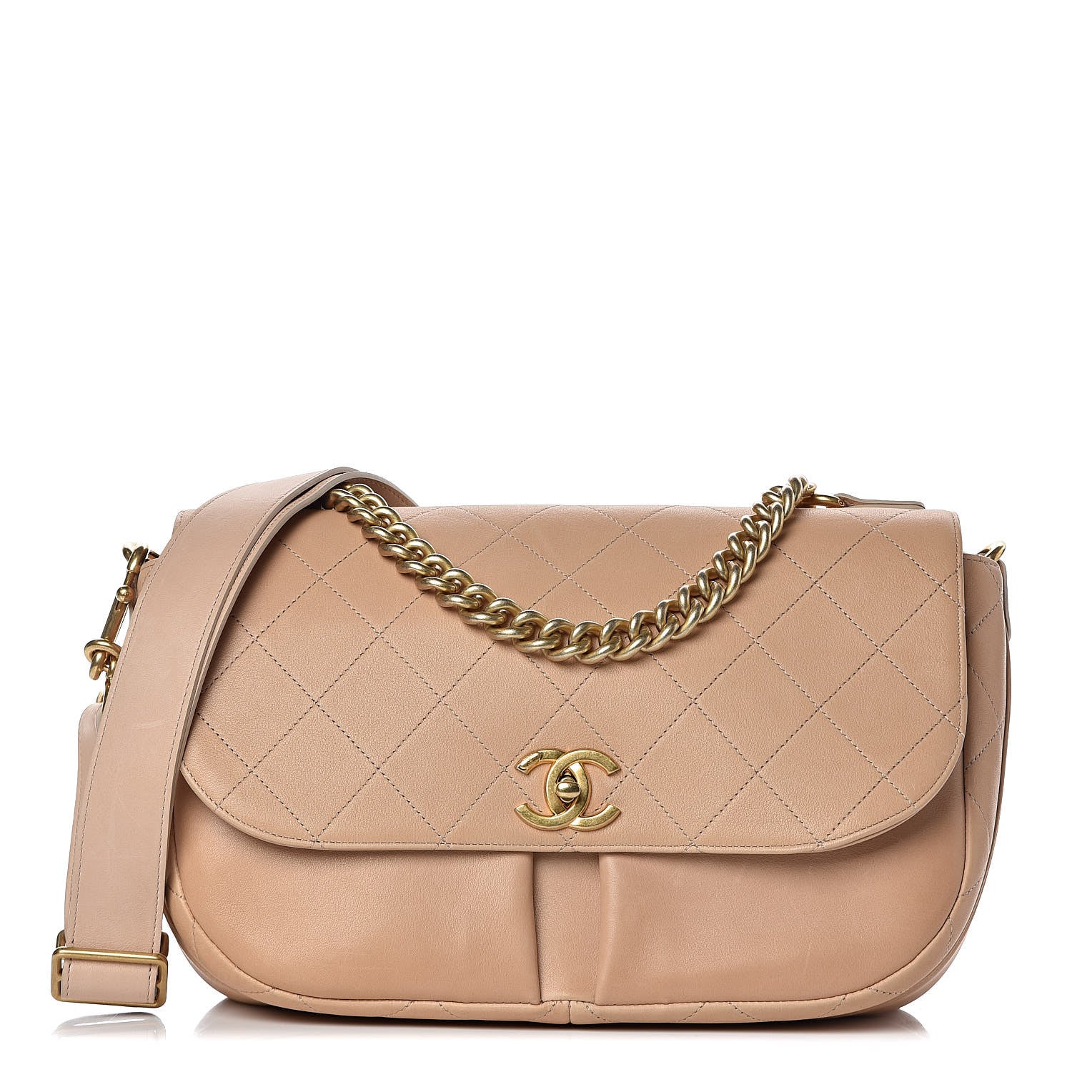 Chanel Calfskin Stitched Small Paris in Rome Messenger Beige 1 of 12