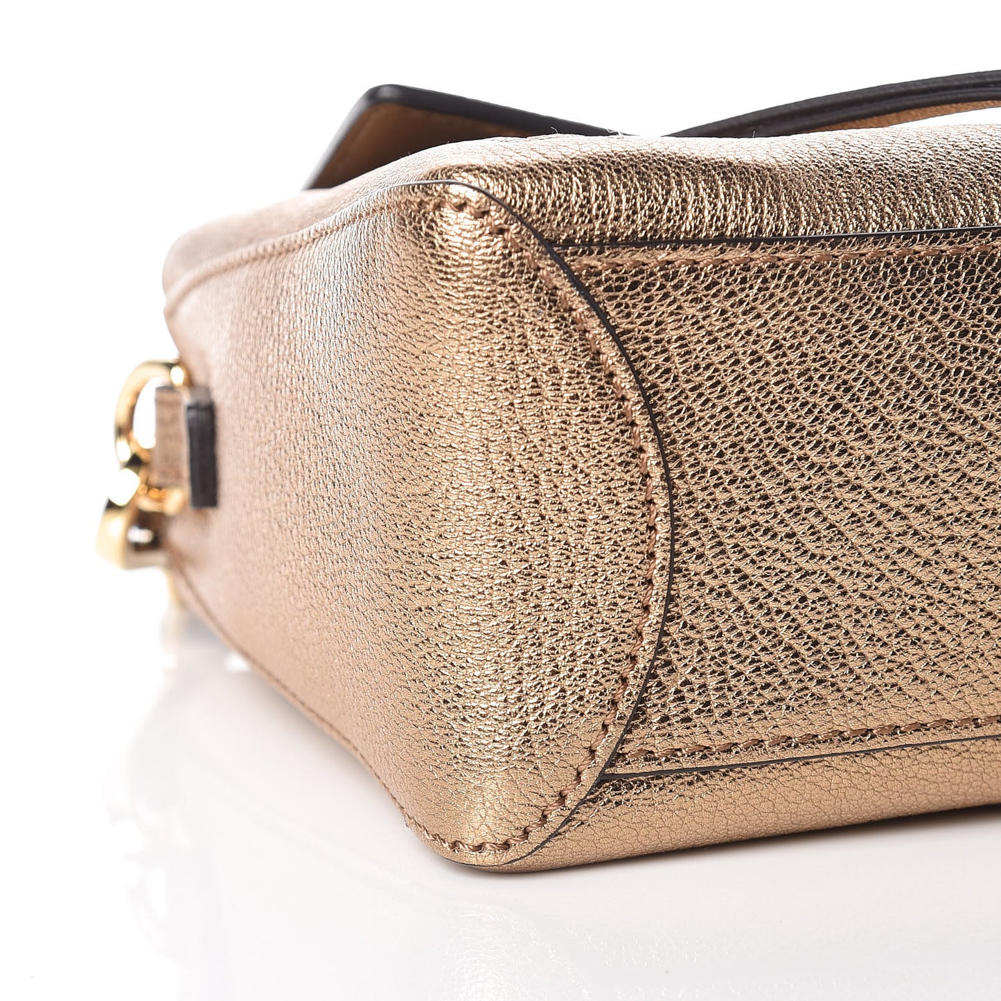 Metallic Calfskin Mini Faye Day Shoulder Bag Gold