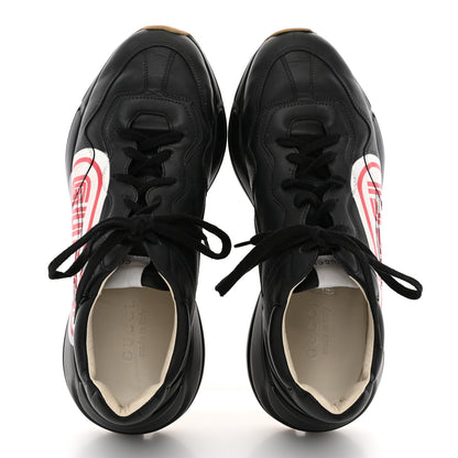 Gucci X SEGA Calfskin Logo Mens Rhyton Sneakers 9 Black 2 of 10