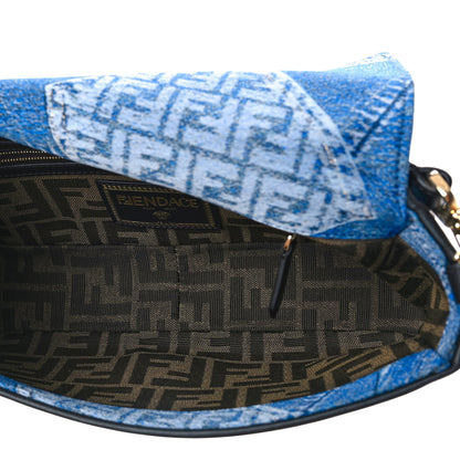 Fendi X VERSACE Denim Fendace Patchwork Baguette Blue 5 of 8
