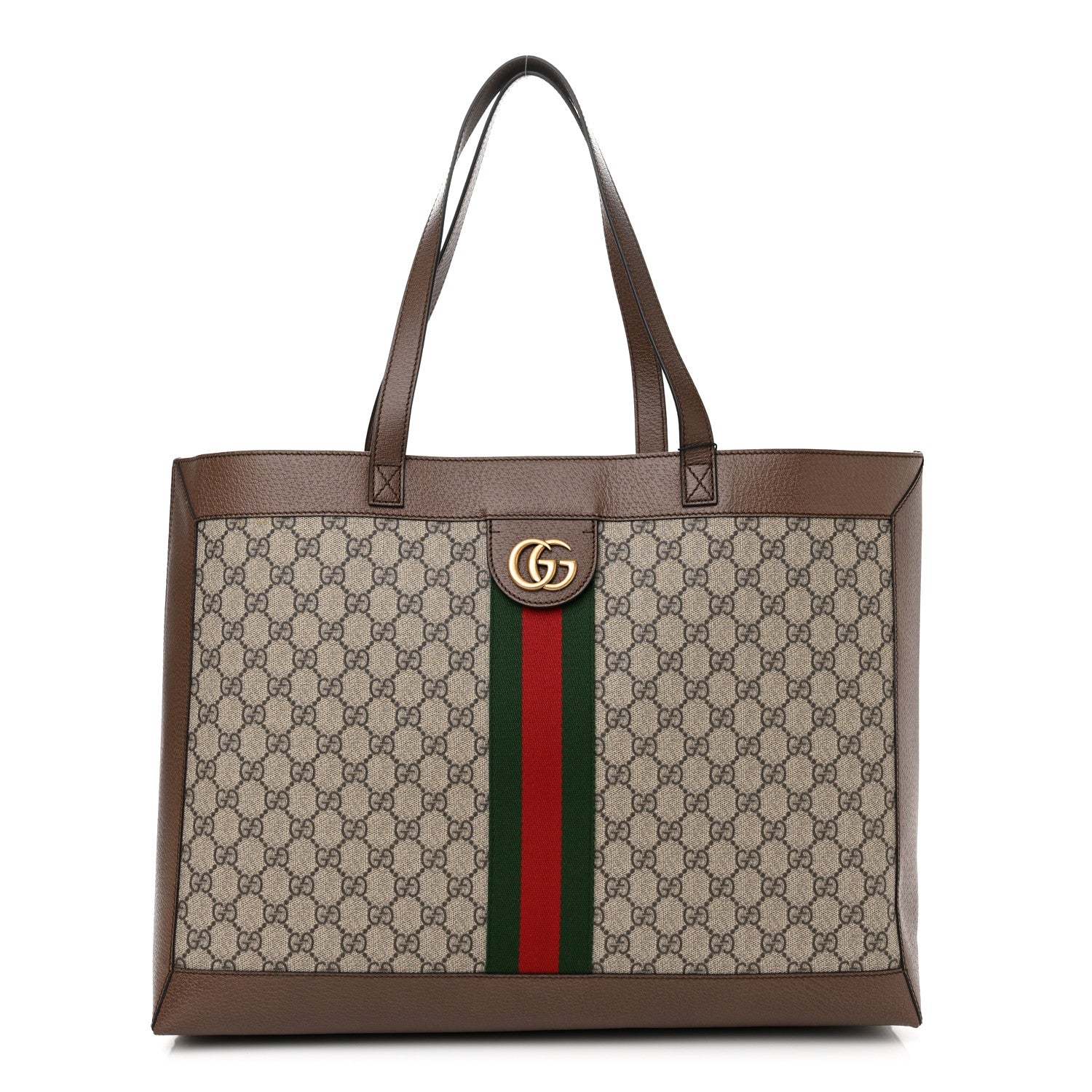 Gucci GG Supreme Monogram Web Ophidia Tote Brown 3 of 12