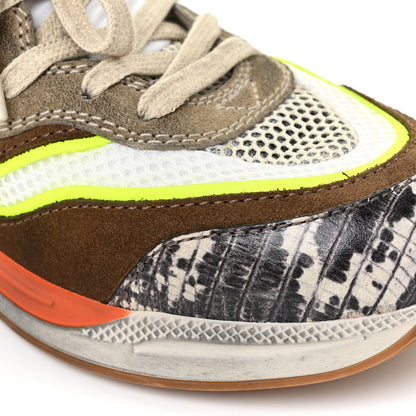 Gucci Suede Calfskin Tejus Printed Mens Ultrapace Sneakers 6 Natural Ardesia Neon Yellow 9 of 16