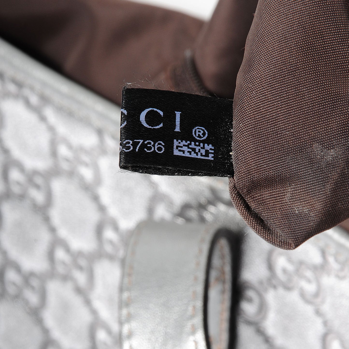 Guccissima Large Tote Silver