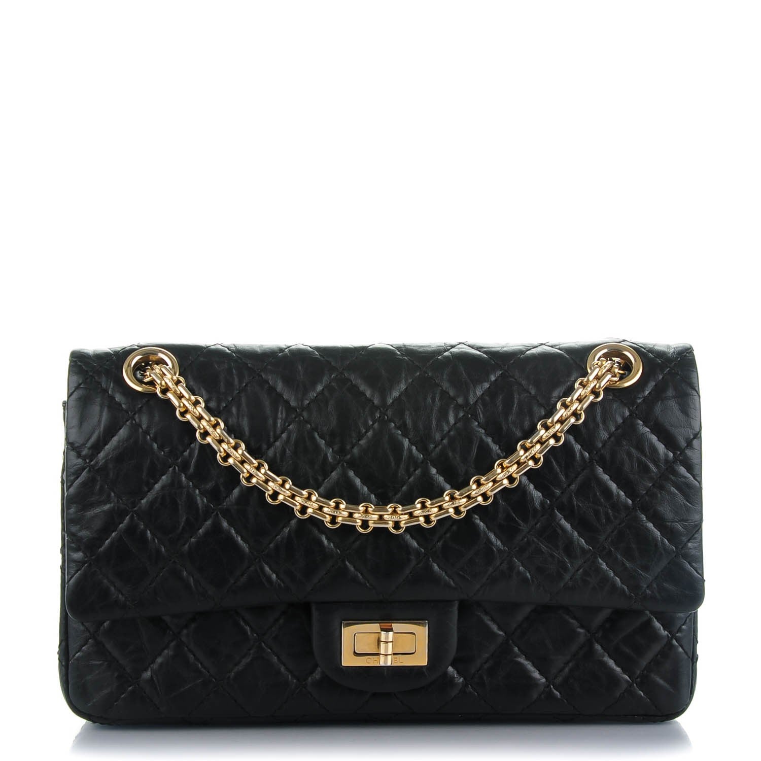 Chanel Aged Calfskin Quilted 2.55 Reissue 225 Flap Black 1 of 7