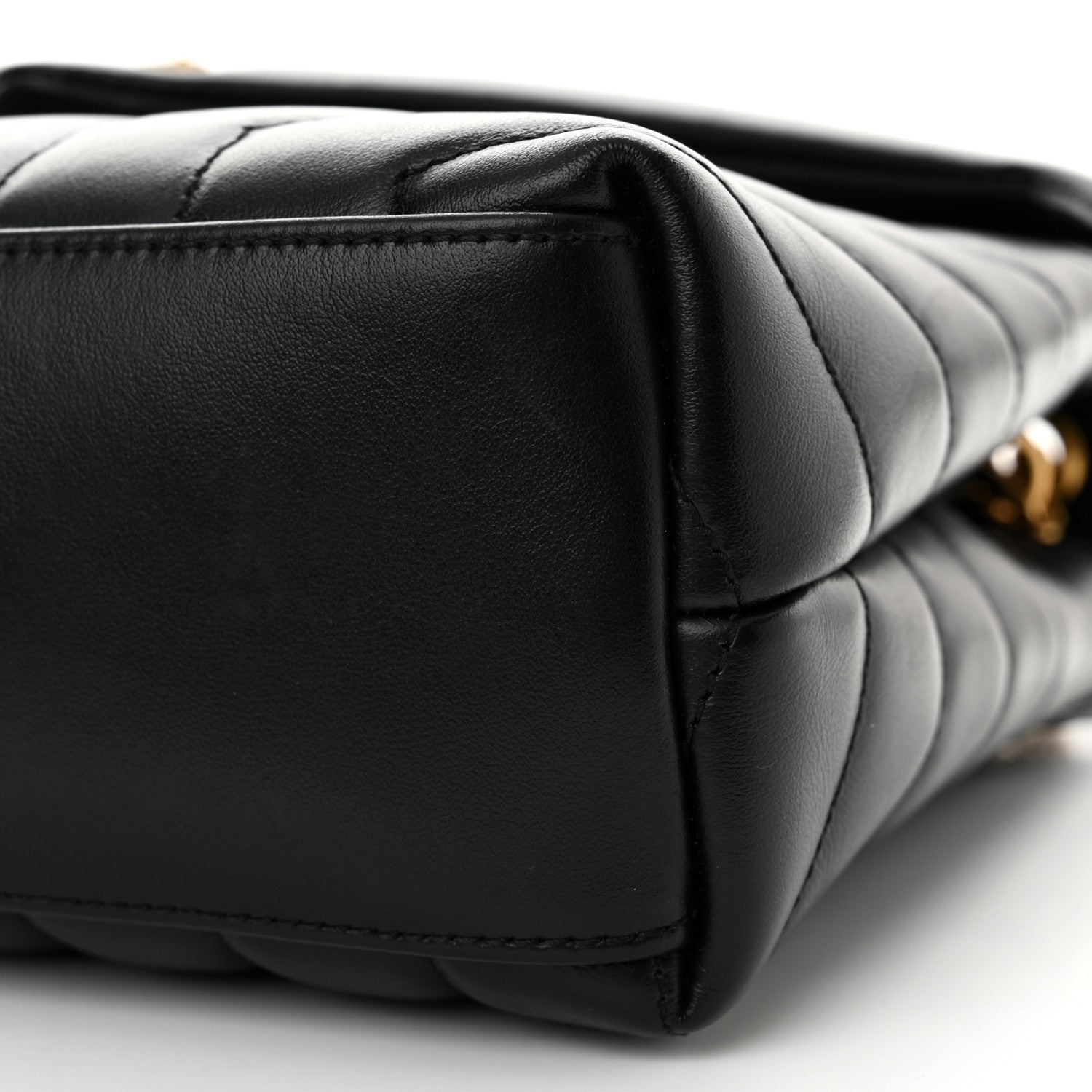 Saint Laurent Calfskin Y Quilted Monogram Small Loulou Chain Satchel Black 11 of 12