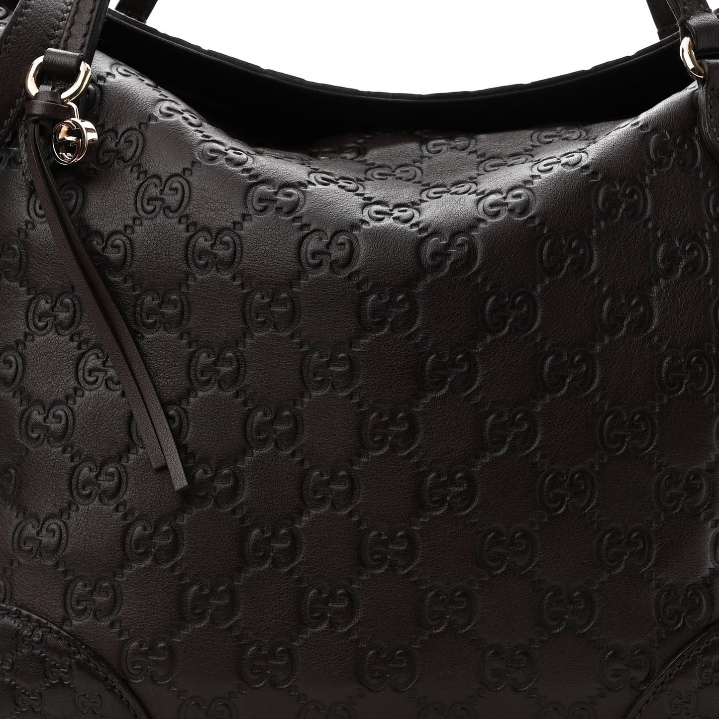 Guccissima Medium Bree Foldover Tote Chocolate
