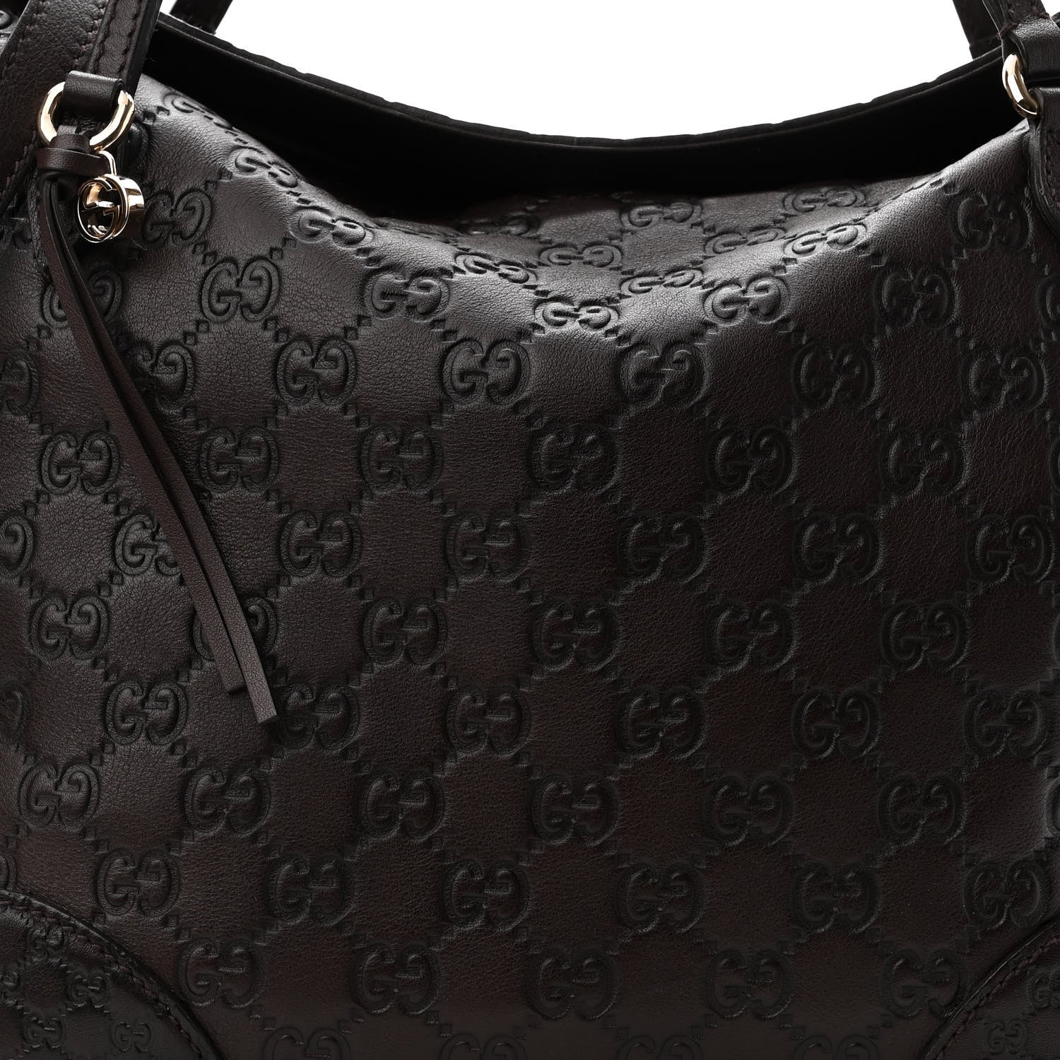 Gucci Guccissima Medium Bree Foldover Tote Chocolate 8 of 10
