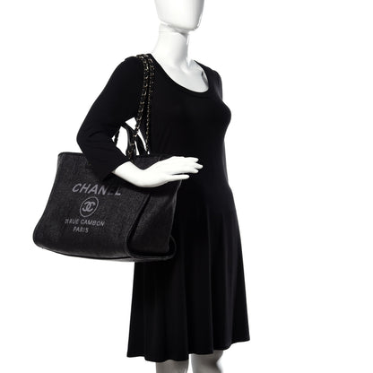 Chanel Woven Straw Raffia Medium Deauville Tote Navy 2 of 14