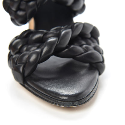 Bottega Veneta Nappa Twisted Padded Intrecciato Curve Slide Sandals 38.5 Black 7 of 8