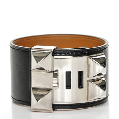 Hermes Box Calfskin Collier de Chien CDC Bracelet L Black 3 of 5
