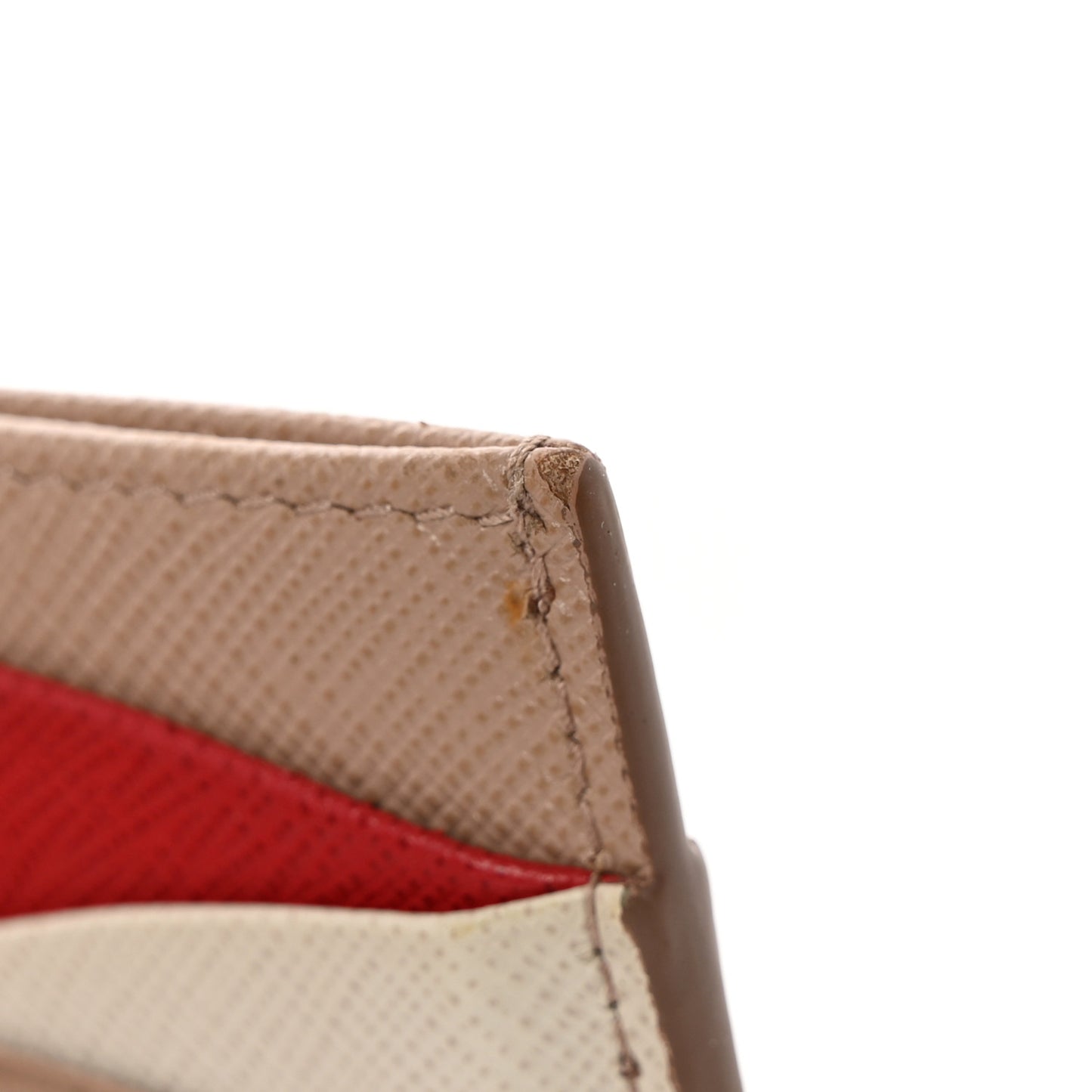 Saffiano Metal Card Case Cammeo Fuoco White