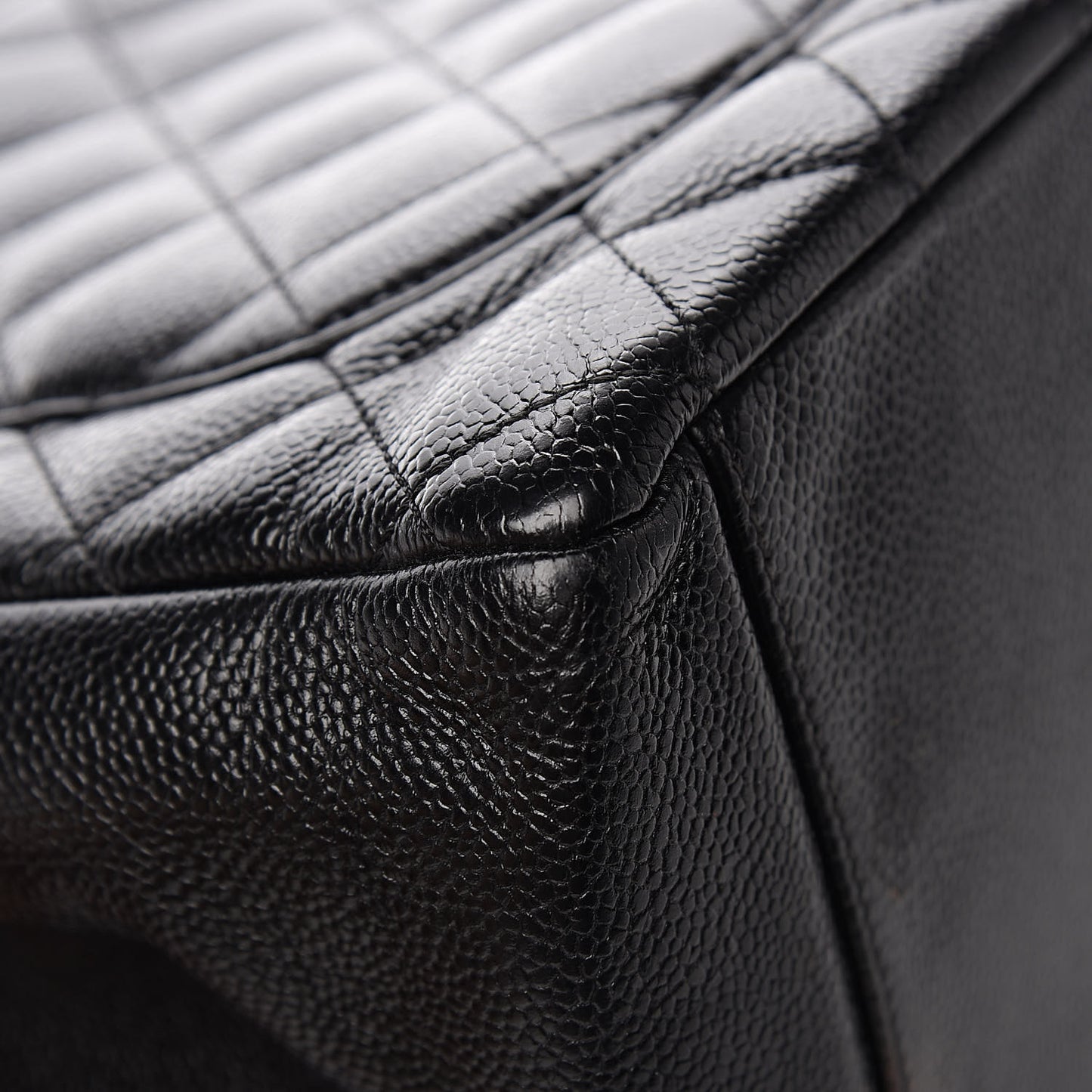 Caviar Quilted Grand Shopping Tote GST Black