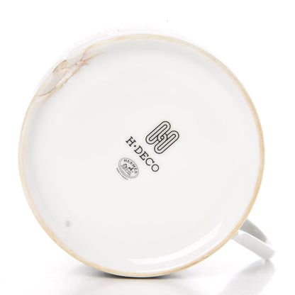 Hermes Porcelain H Deco Breakfast Cup And Saucer Set Of 2 Black 7 of 8