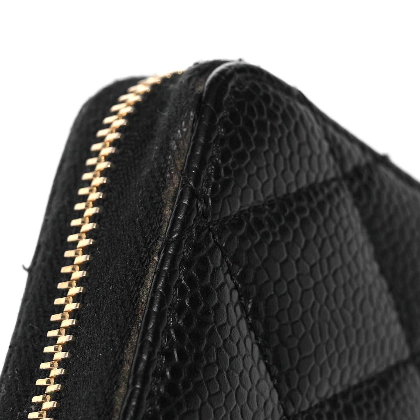 Caviar Quilted Classic Zipped Coin Purse Black