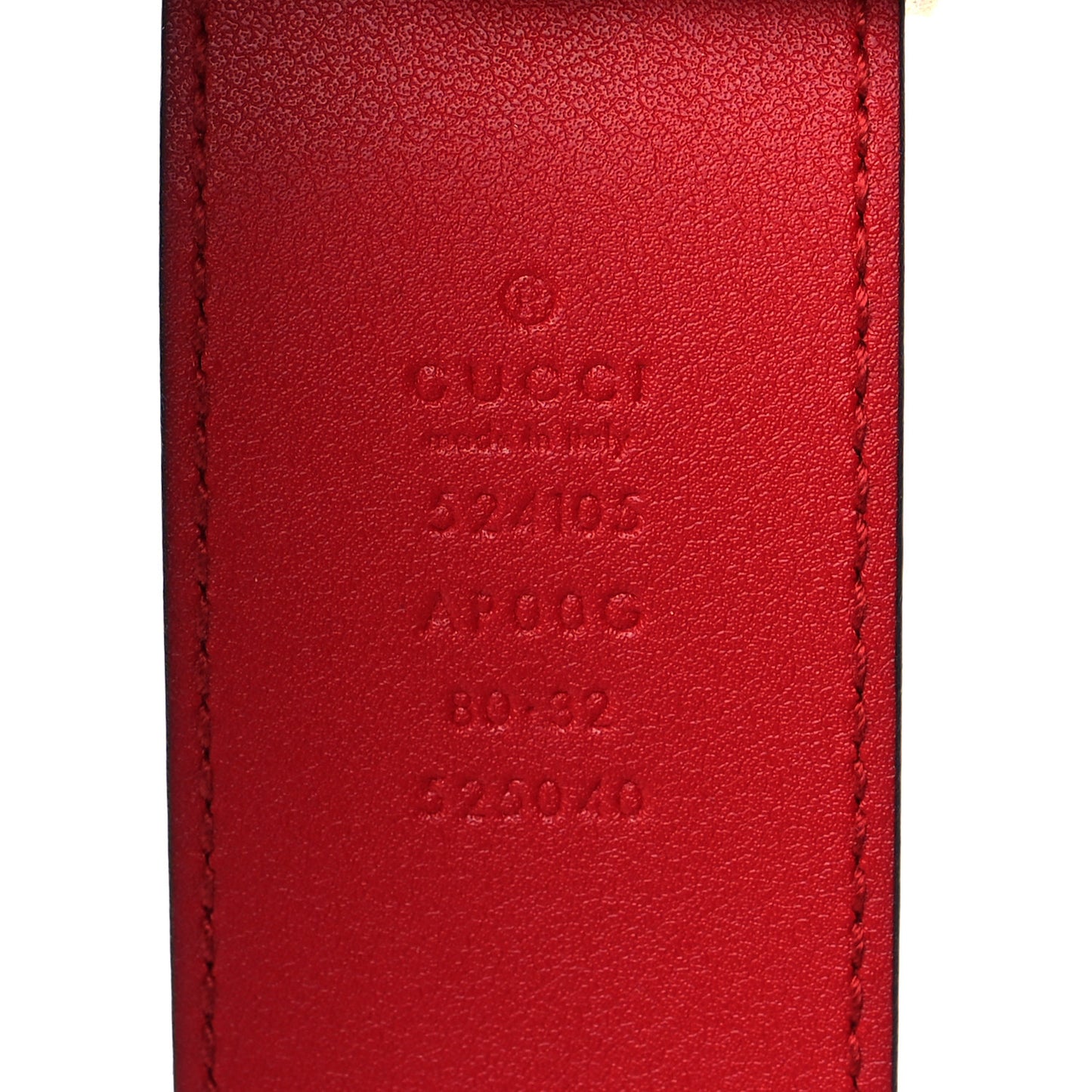 Moon Calfskin Torchon Double G 40mm Belt 80 32 Hibiscus Red