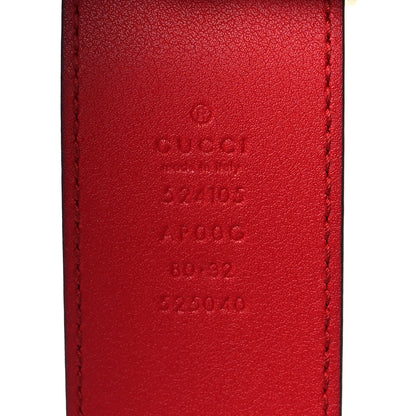 Gucci Moon Calfskin Torchon Double G 40mm Belt 80 32 Hibiscus Red 4 of 5
