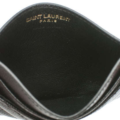 Saint Laurent Grain De Poudre Matelasse Chevron Monogram Credit Card Case Black 5 of 7