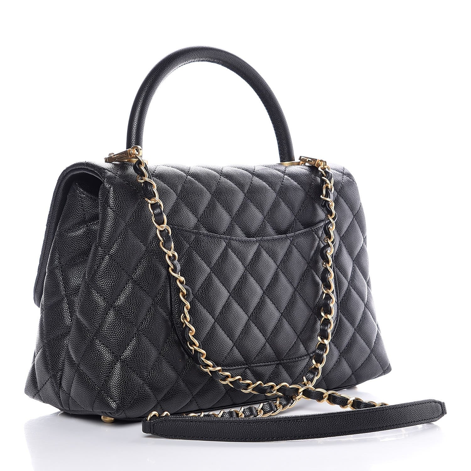 Chanel Caviar Quilted Small Coco Handle Flap Black 4 of 10