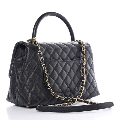 Chanel Caviar Quilted Small Coco Handle Flap Black 4 of 10