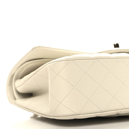 Chanel Caviar Quilted Medium Double Flap White 9 of 11