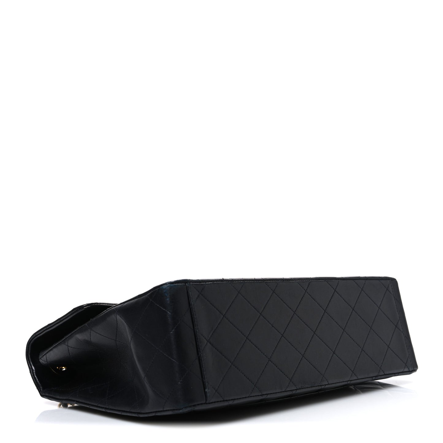 Lambskin Quilted XL Jumbo Single Flap Black