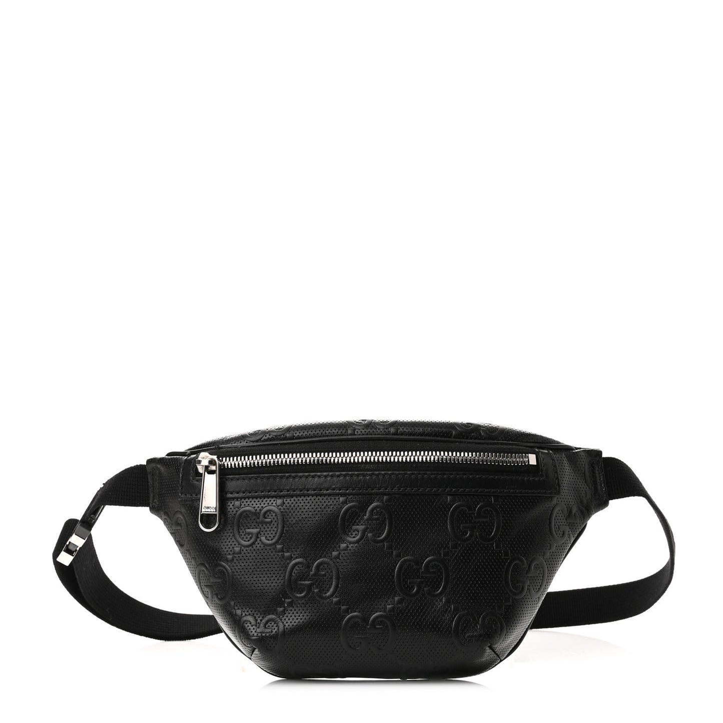 Calfskin GG Tennis Embossed Belt Bag Black