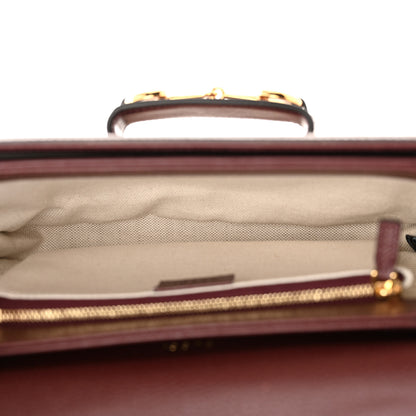 Gucci Monogram Textured Dollar Calfskin Horsebit 1955 Shoulder Bag Sahara Rubino Chardonnay 5 of 10
