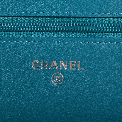 Chanel Caviar Sevruga Wallet on Chain WOC Turquoise 6 of 8