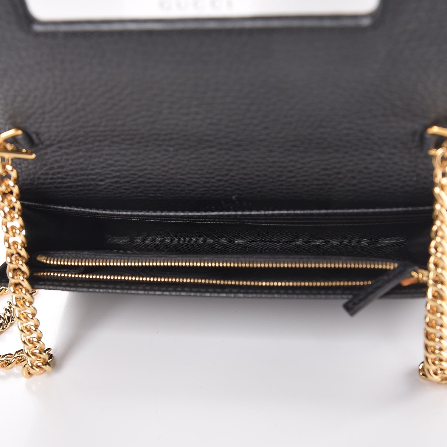 Gucci Calfskin Mini GG Marmont Chain Wallet Black 5 of 8