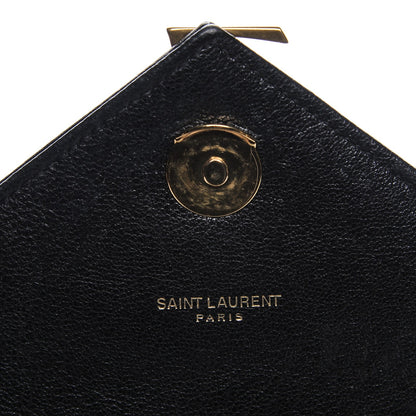 Saint Laurent Sheepskin Matelasse Chevron Monogram Large College Satchel Black 5 of 9