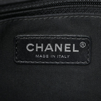 Chanel Calfskin Wool Embroidered Paris Hamburg Medium Gabrielle Hobo Dark Navy Blue 6 of 13