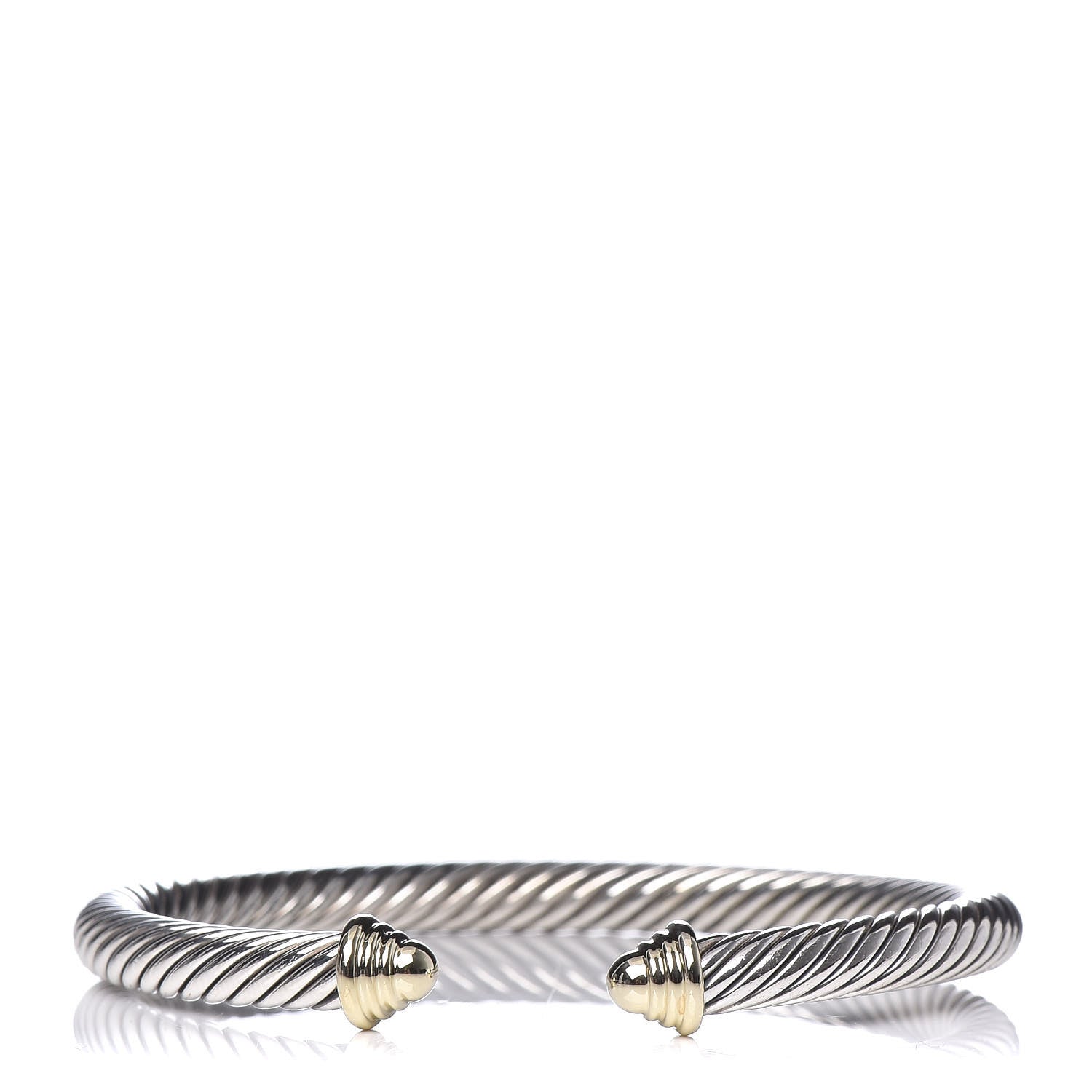 David Yurman Sterling Silver 14K Yellow Gold 5mm Cable Classics Bracelet 1 of 4
