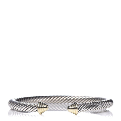 David Yurman Sterling Silver 14K Yellow Gold 5mm Cable Classics Bracelet 1 of 4