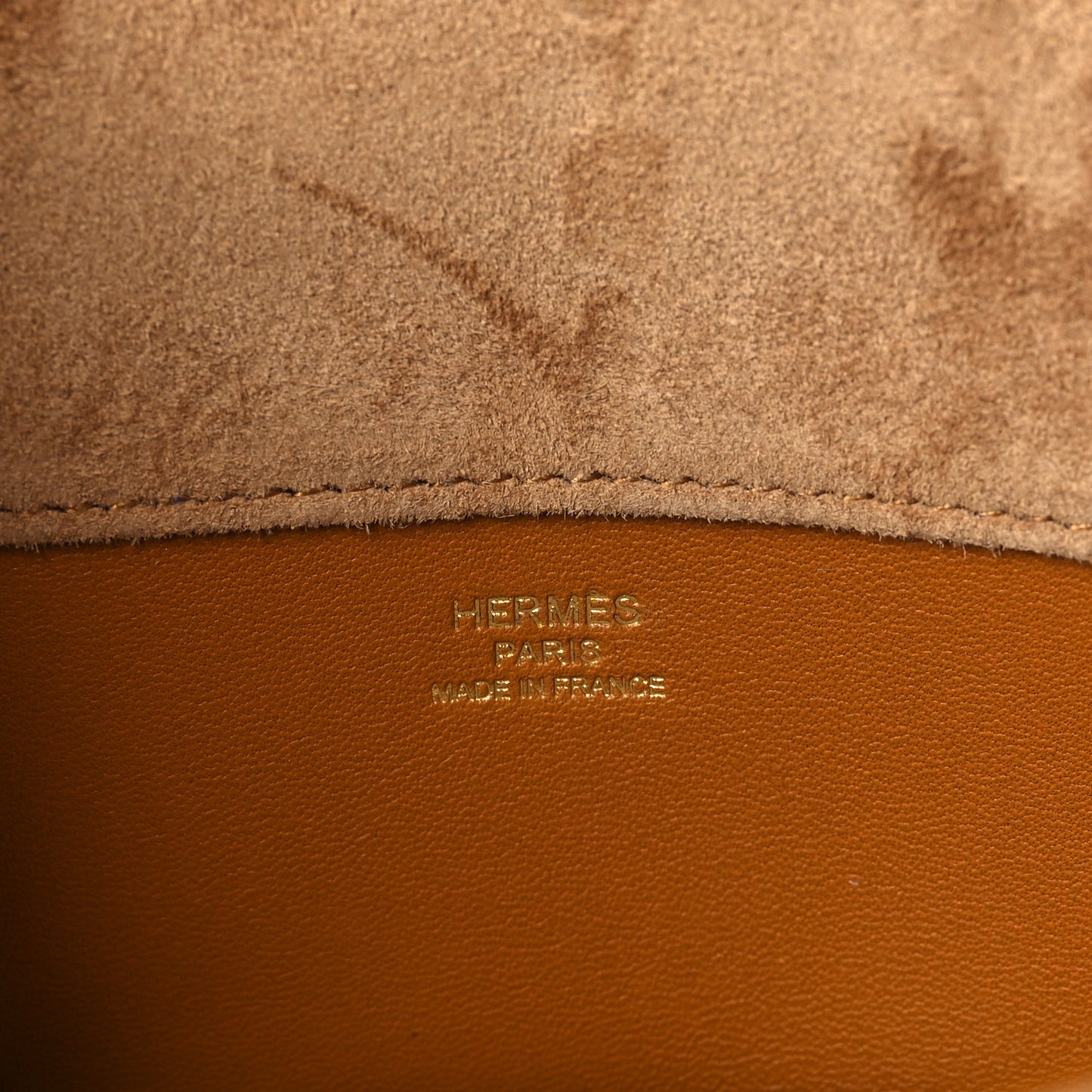Veau Doblis Suede Kelly Cut Clutch Pochette Ocre