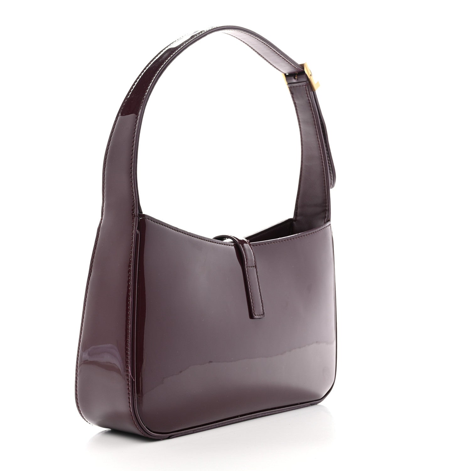 Saint Laurent Patent Calfskin Le 5 A 7 Hobo Spicy Chocolate 3 of 11