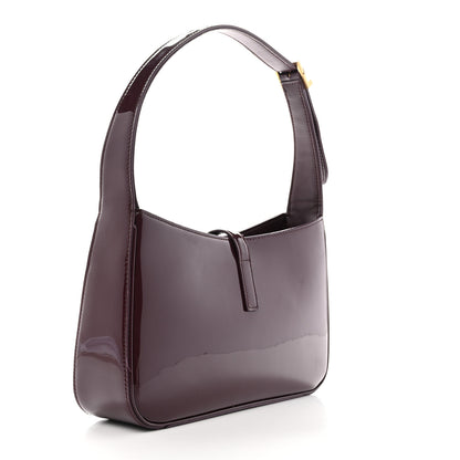 Saint Laurent Patent Calfskin Le 5 A 7 Hobo Spicy Chocolate 3 of 11