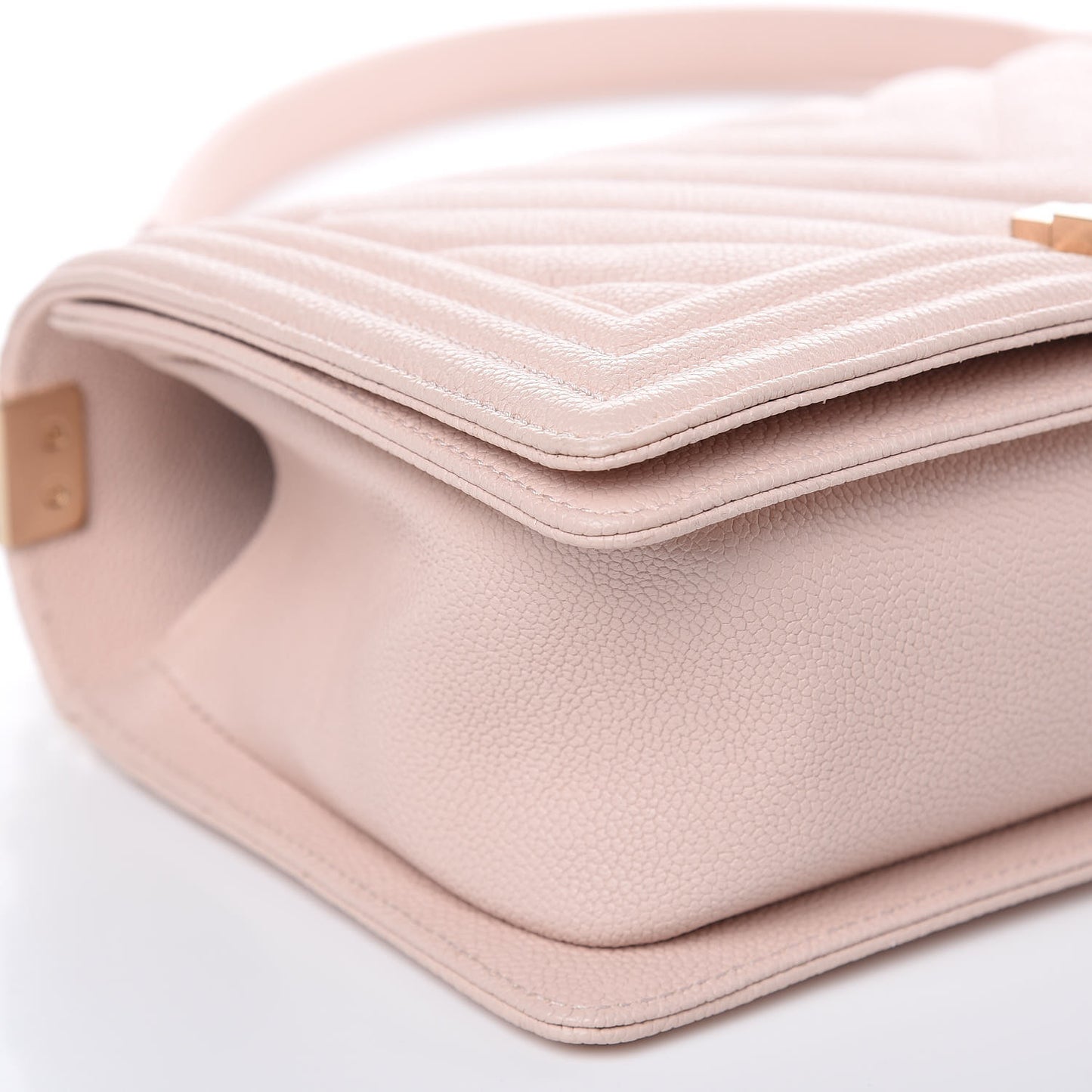 Caviar Chevron Quilted Medium Boy Flap Nude