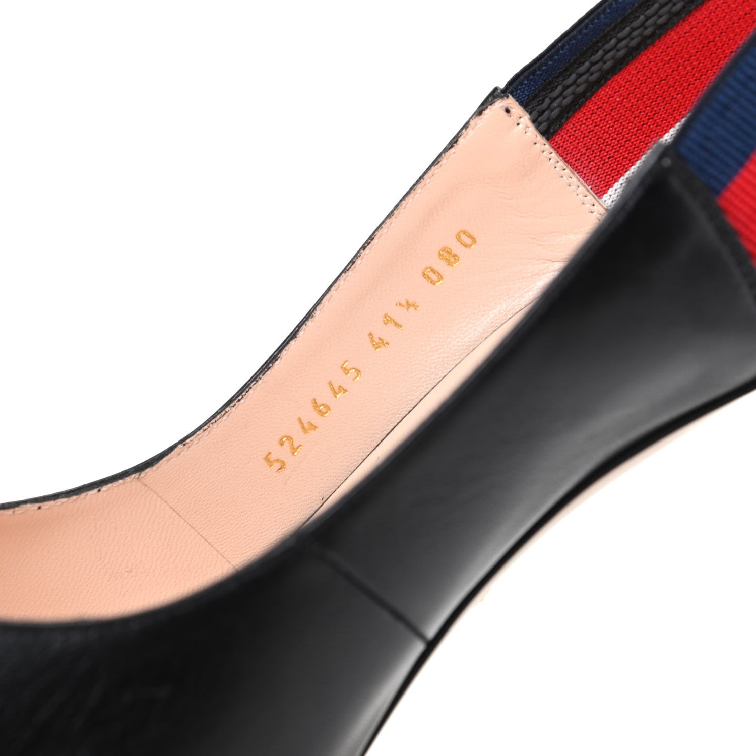 Gucci Malaga Kid Web Sylvie High Heel Slingback Pumps 41.5 Black 8 of 11