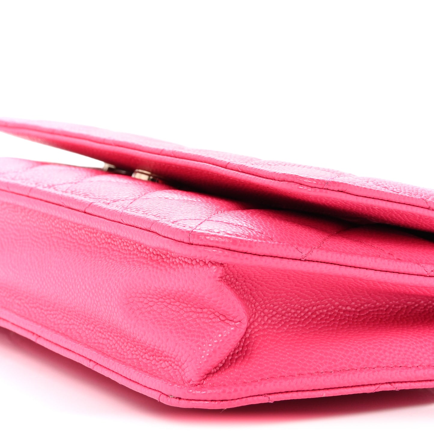 Caviar Quilted Wallet on Chain WOC Fuchsia